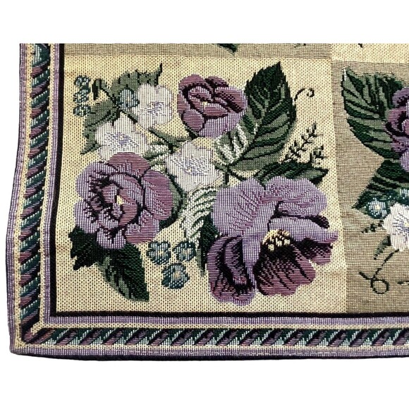 2 Tapestry Place Mats Purple Rose Cottagecore Bistro Style Flowers 19x13” - Picture 3 of 9